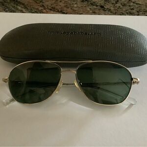 EyeBobs Gold Frame Sunglasses with Green Lenses